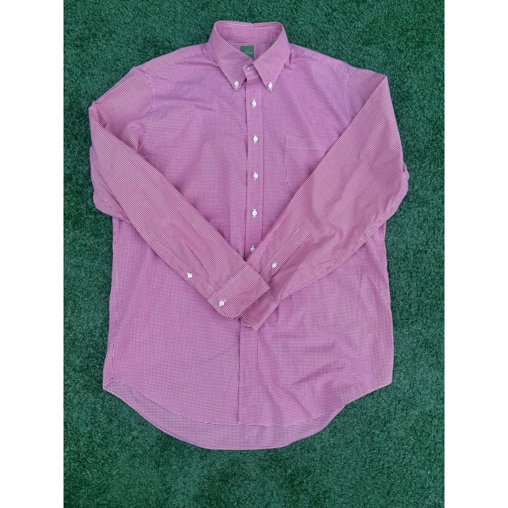 Sid Mashburn Mens Red Gingham Button Down Shirt Long Sleeve Large